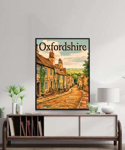 Oxfordshire Vintage Travel Poster - Captivating Countryside Street