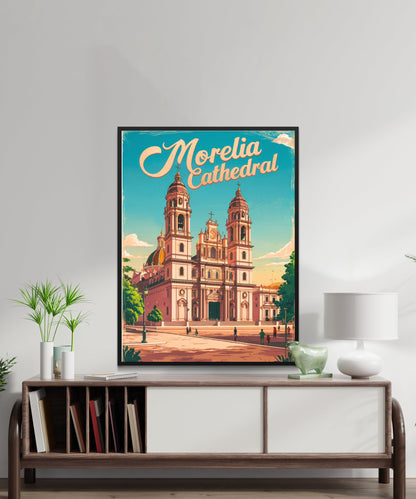 Morelia Cathedral Vintage Travel Poster - Spiritual Icon