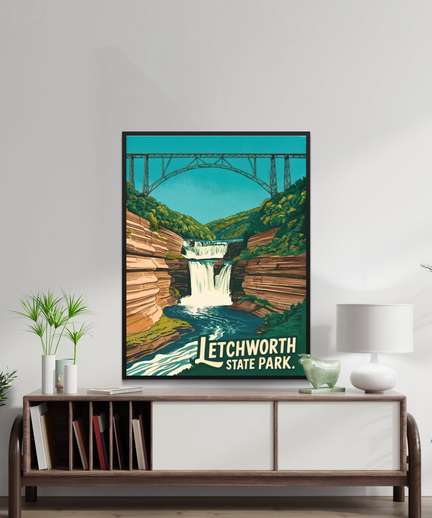 Letchworth State Park Vintage Travel Poster - Where the River Carves Time