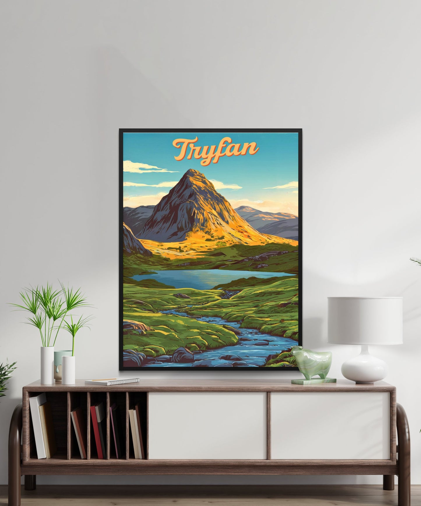 Tryfan Vintage Travel Poster - Mesmerizing View of Snowdonia North Wales