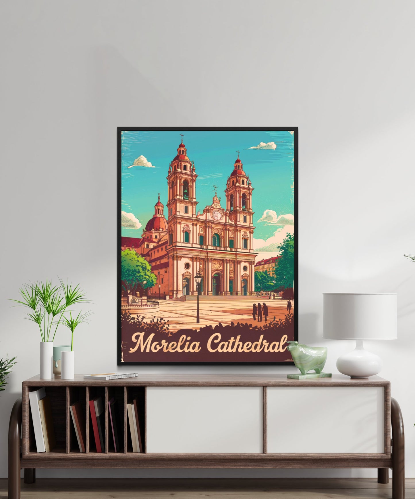 Morelia Cathedral Vintage Travel Poster - Sacred Sanctuary