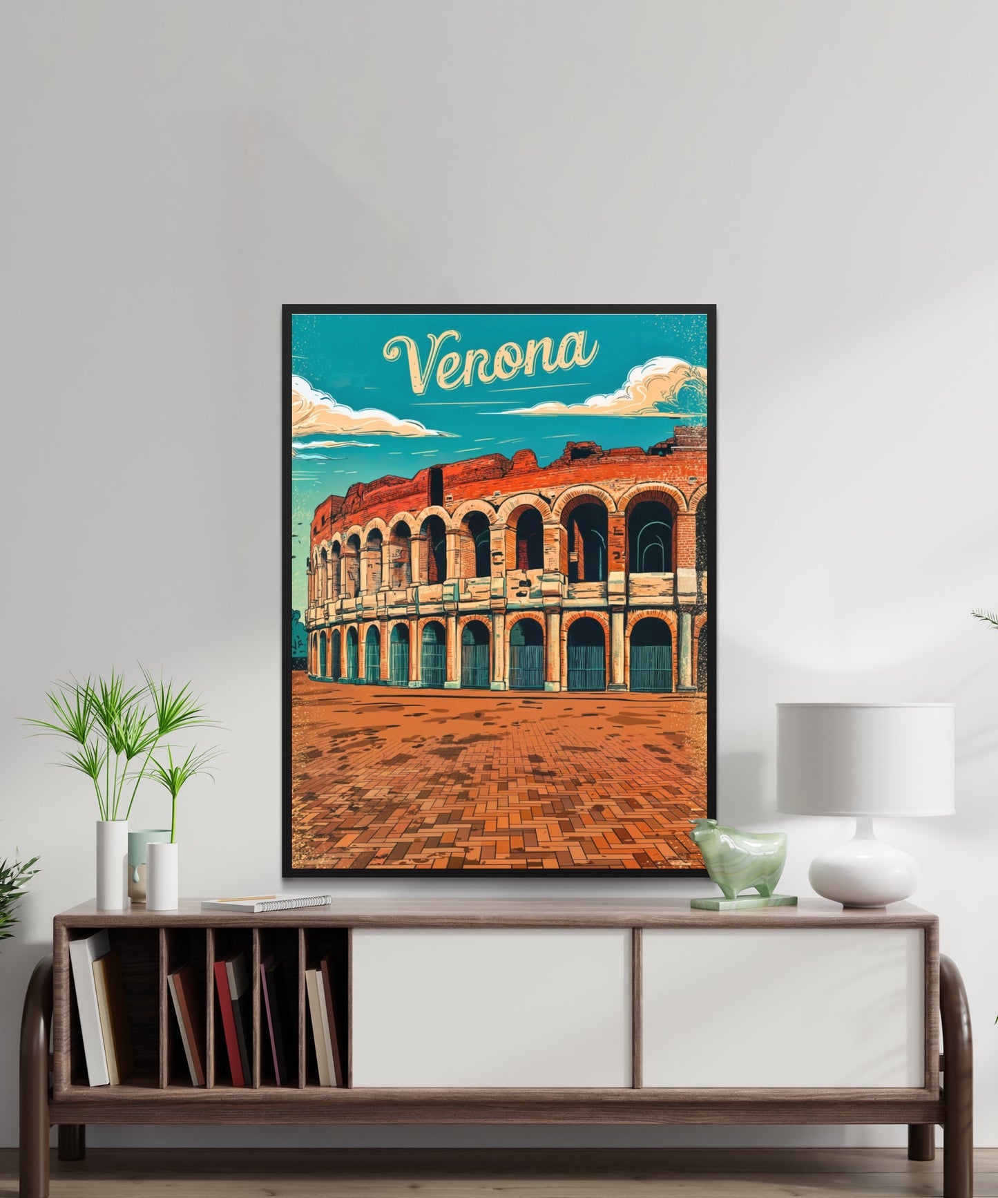 Verona, Italy Vintage Travel Poster - Ruins in Italy