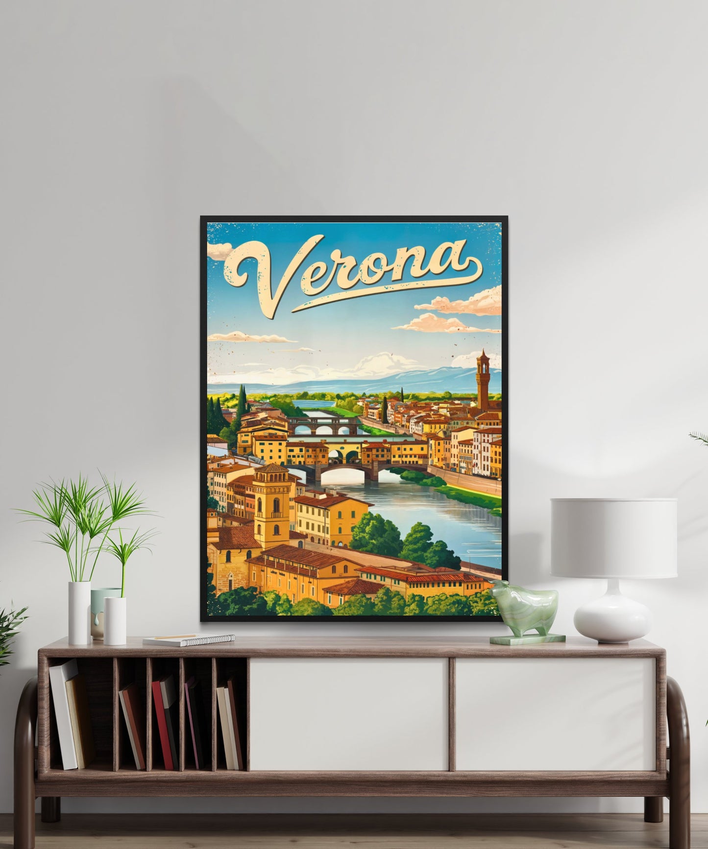 Verona, Italy Vintage Travel Poster - Where Love Lives Forever