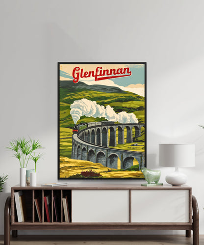 Glinfennan Vintage Travel Poster - Iconic England Train Rail Way