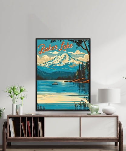 Baker Lake Vintage Travel Poster