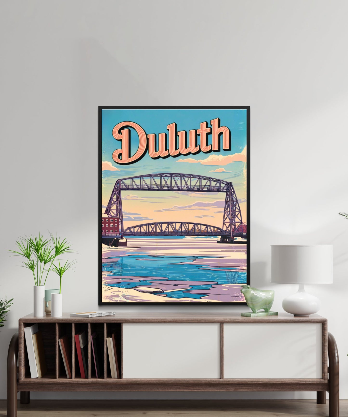 Duluth Vintage Travel Poster - Iconic Bridge