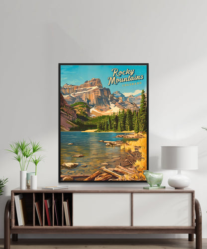 Rocky Mountains Vintage Travel Poster