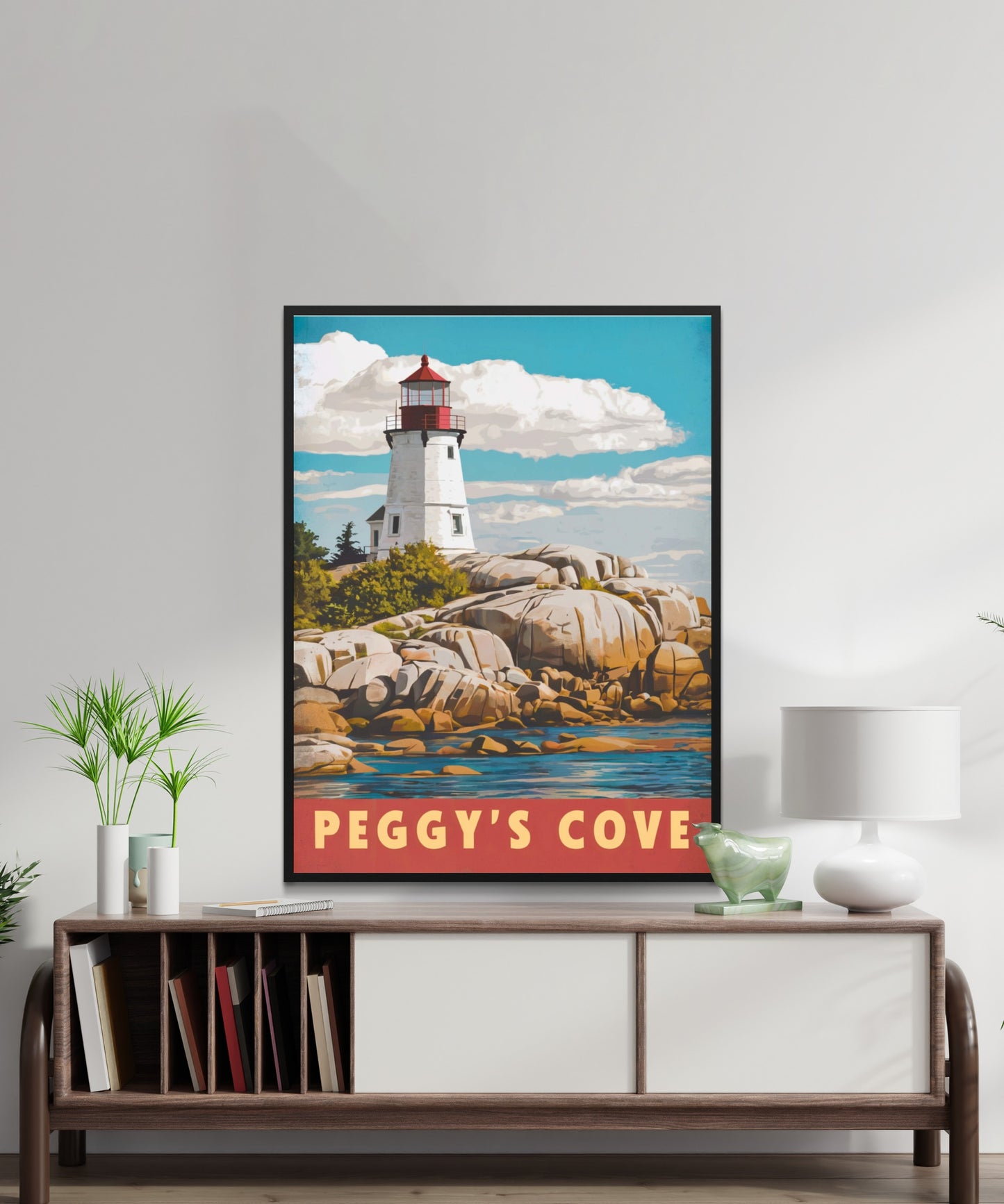 Peggy’s Cove Vintage Travel Poster - Captivating Coastal Calm Canada