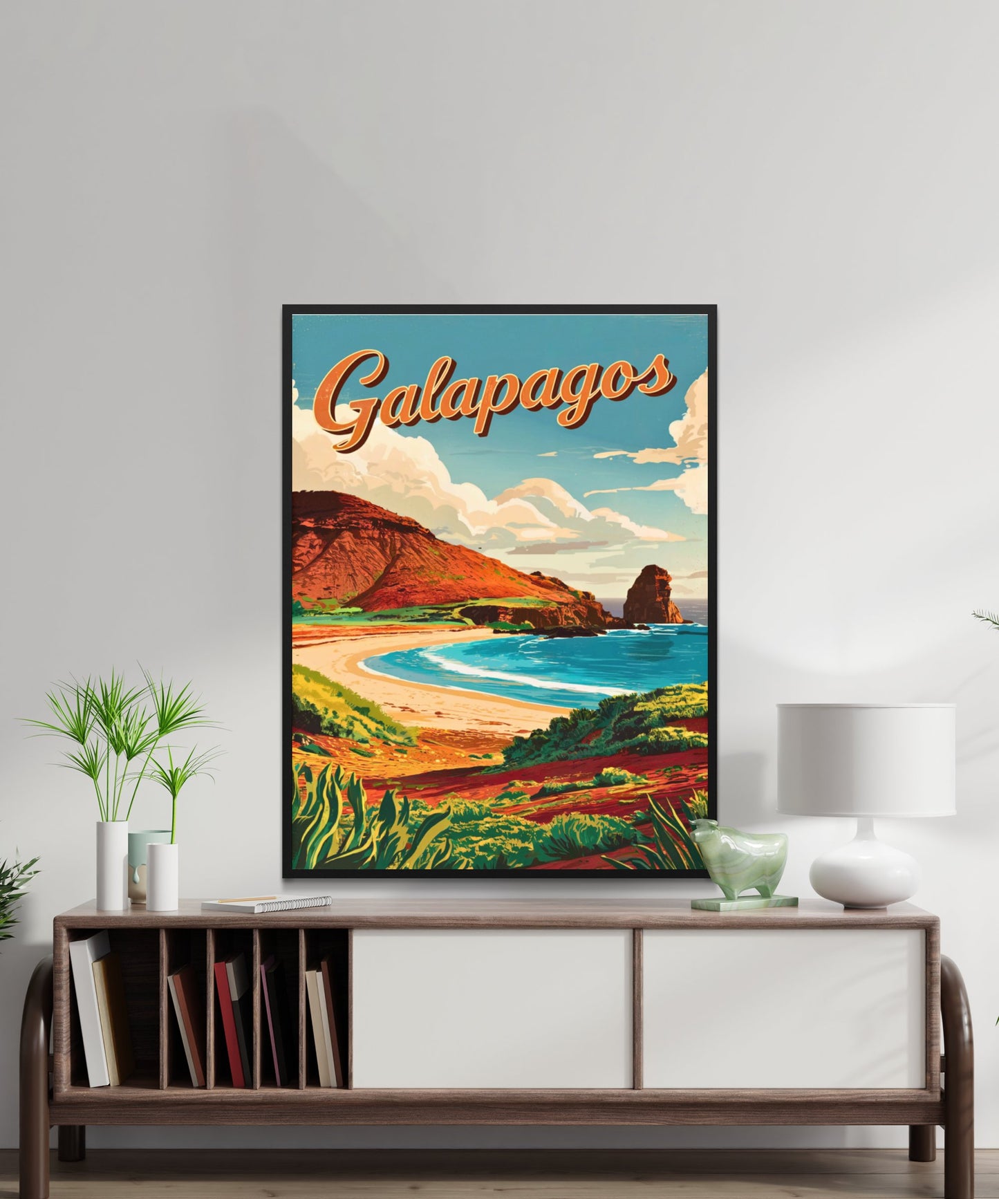 Galapagos Vintage Travel Poster - Captivating Beach Spot View