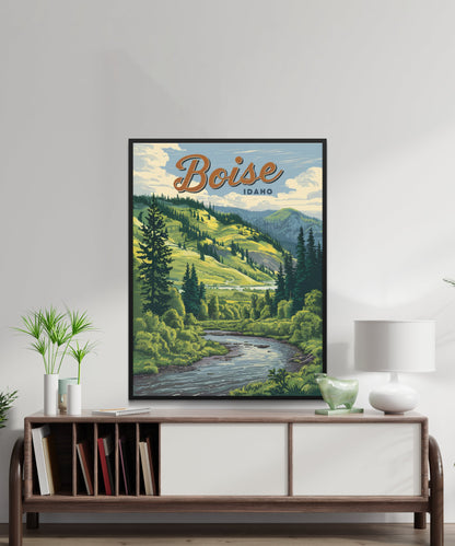 Boise Vintage Travel Poster - Breathtaking Nature Getaway