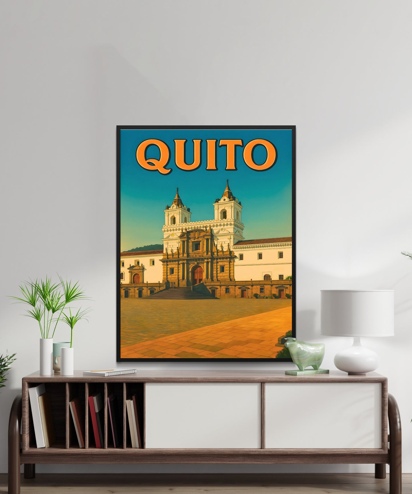Quito Vintage Travel Poster - Quito’s Golden Hour at San Francisco