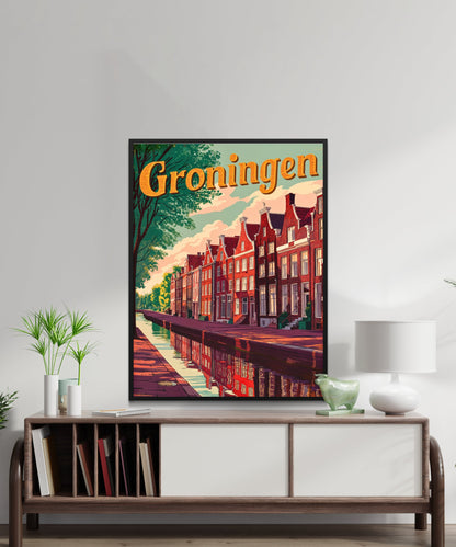 Groningen Vintage Travel Poster