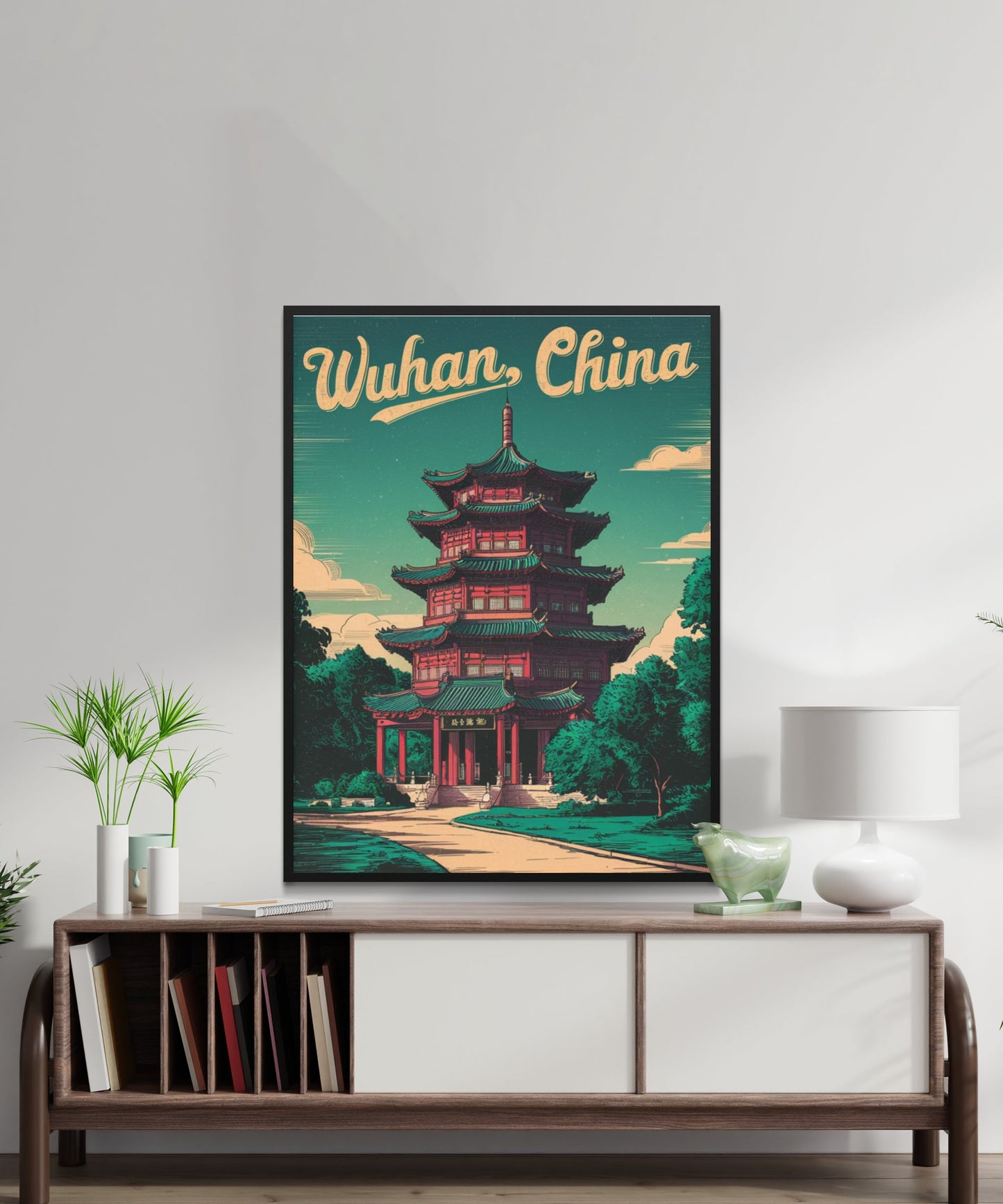 Wuhan Vintage Travel Poster - Modern Architectural Wonders