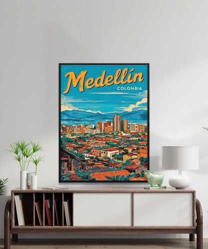 Medellín Vintage Travel Poster - The Soul of Colombia