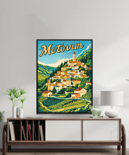 Motovun Vintage Travel Poster - Jewel of Istria