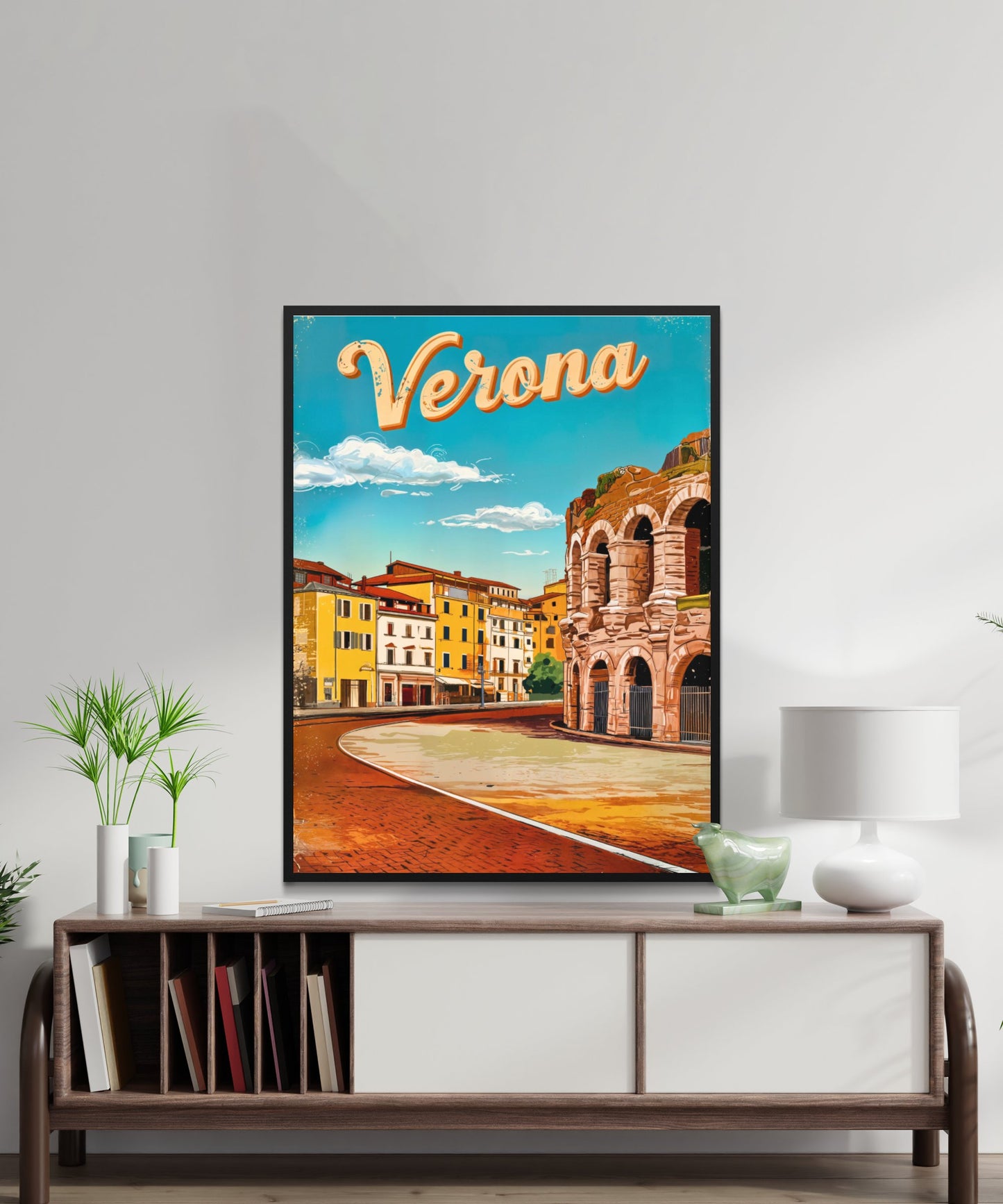 Verona, Italy Vintage Travel Poster  -City of Romance and Ruins