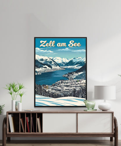 Zell am See Vintage Travel Poster - Jewel of the Alps