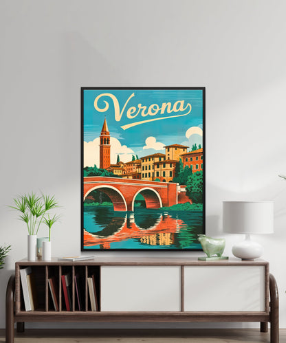 Verona, Italy Vintage Travel Poster - Escape to Enchanting Verona