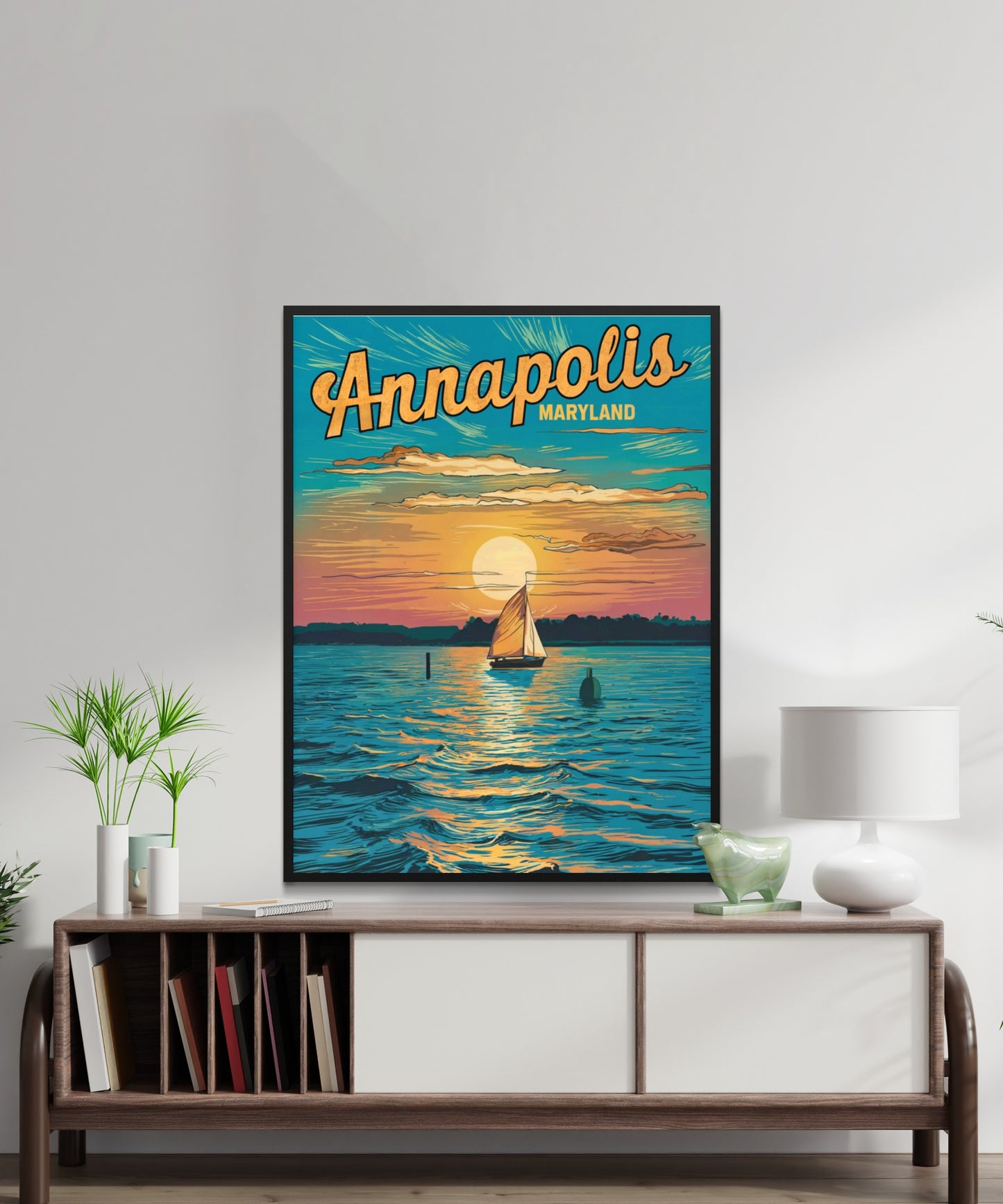 Annapolis Vintage Travel Poster - Nautical Heart of Maryland