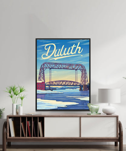 Duluth Vintage Travel Poster - Winter in Minnesota