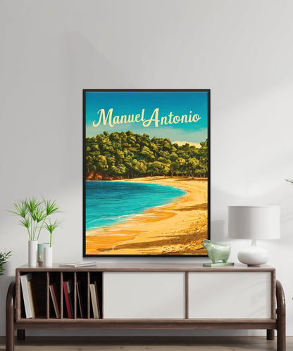 Manuel Antonio Vintage Travel Poster - Mesmerizing Beach, Costa Rica