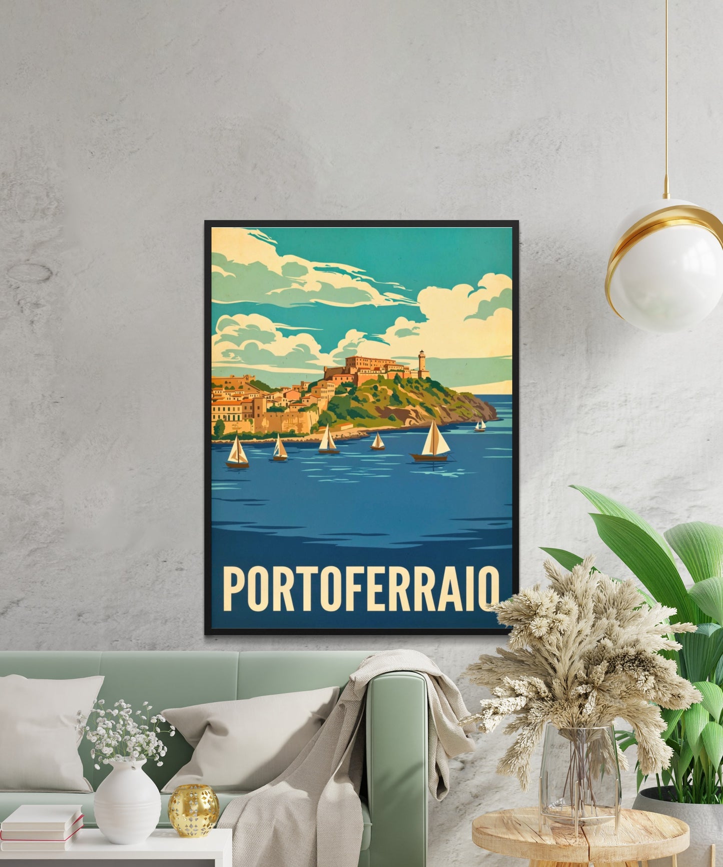 Portoferraio Vintage Travel Poster - Island of Fortresses