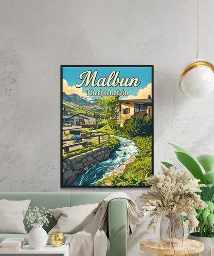 Malbun Vintage Travel Poster - Countryside
