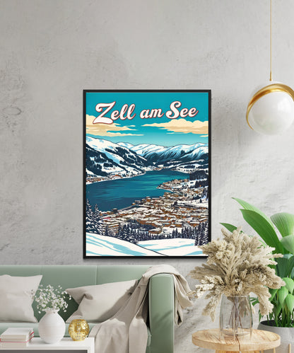 Zell am See Vintage Travel Poster - Austria’s Snowy Escape