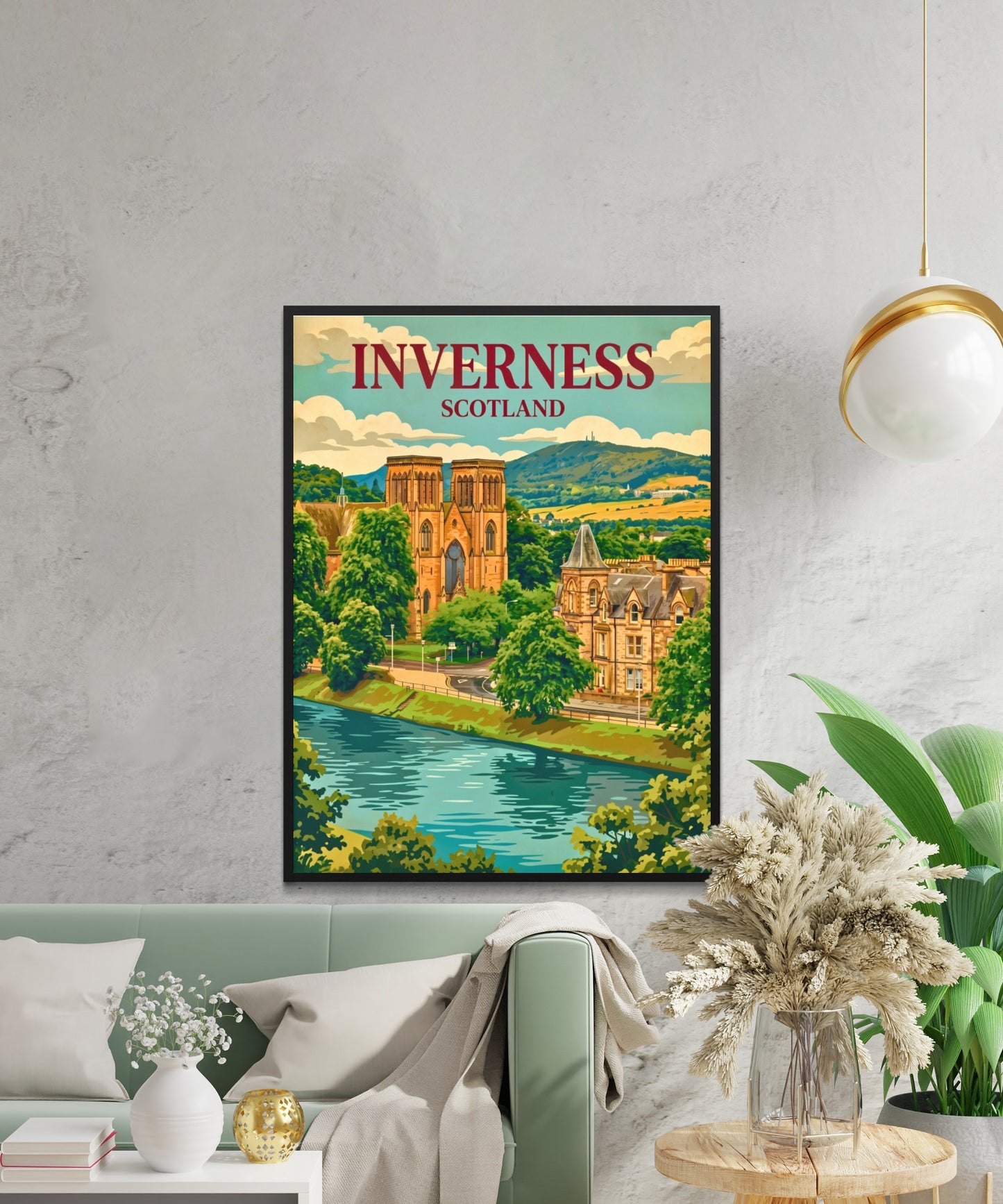 Inverness Vintage Travel Poster - Riverfront Charm