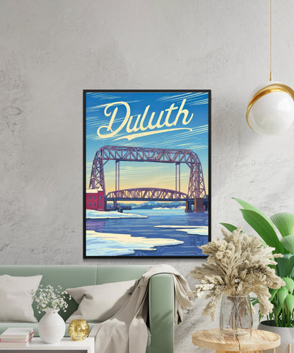 Duluth Vintage Travel Poster - Winter in Minnesota