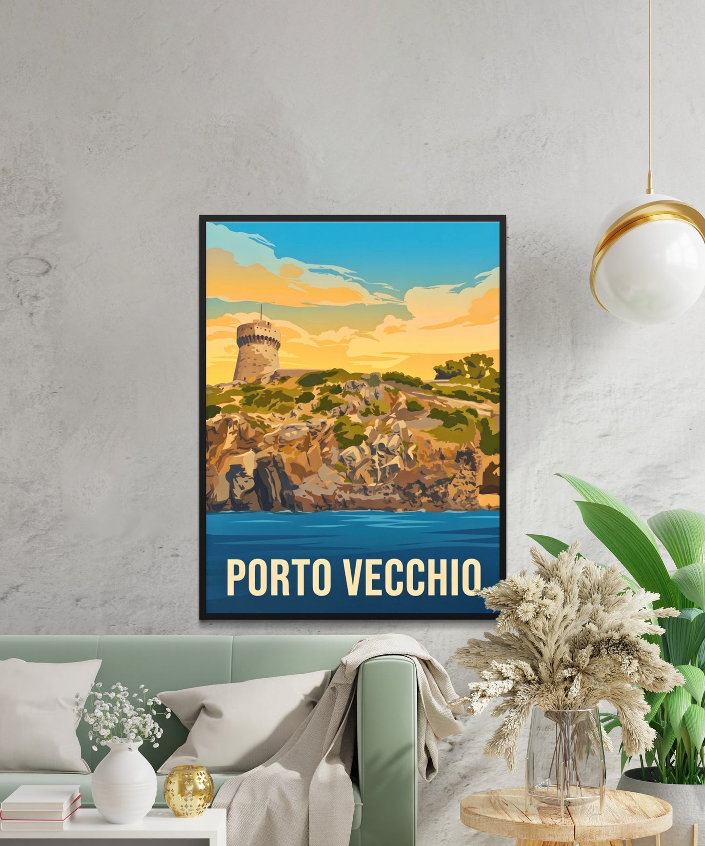 Porto Vecchio Vintage Travel Poster - Hidden Mediterranean Gem