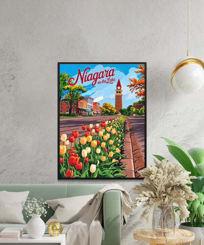 Niagara-on-the-Lake Vintage Travel Poster - Where Flowers Line the Streets