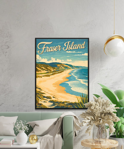 Fraser Island Vintage Travel Poster