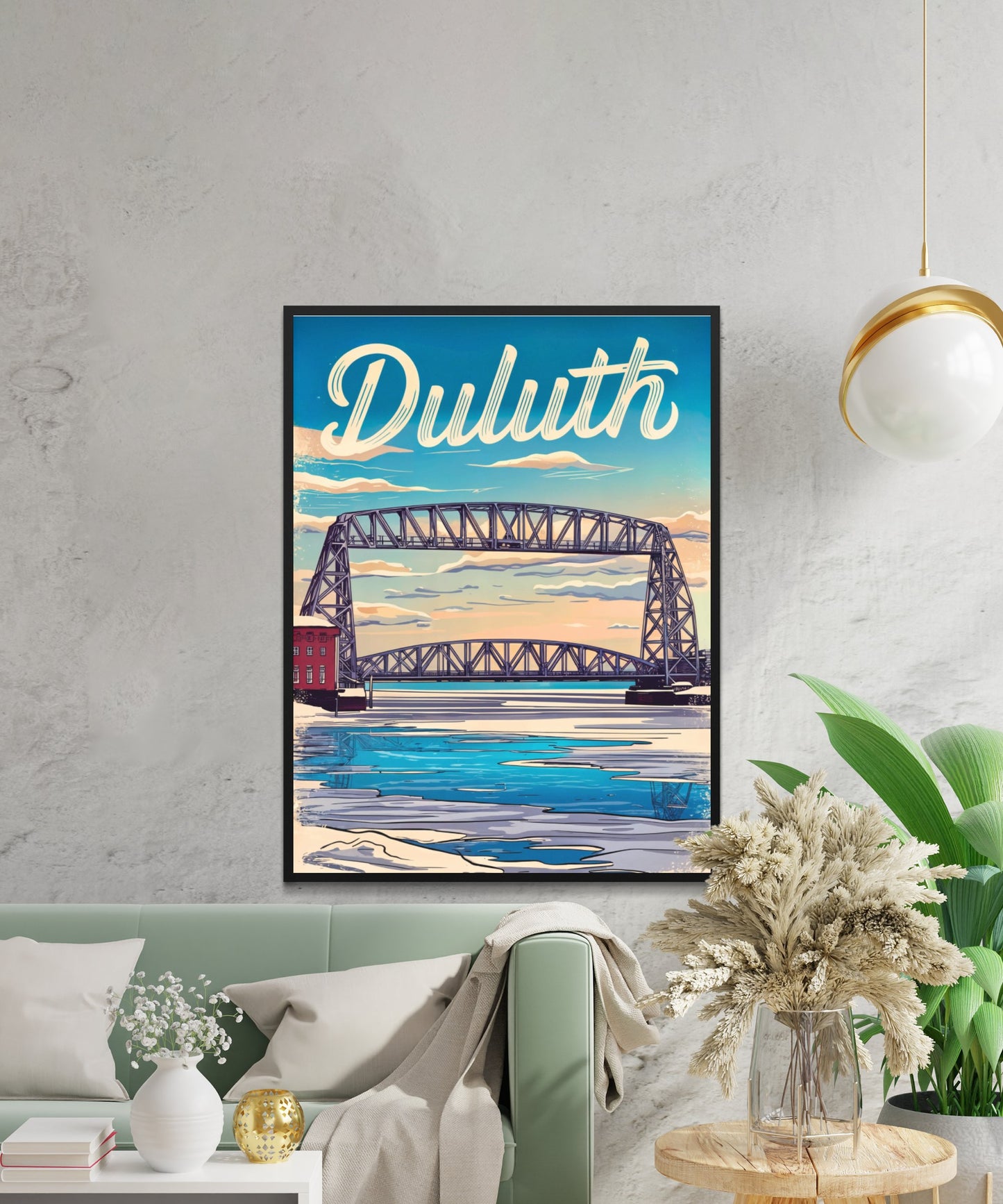 Duluth Vintage Travel Poster - Captivating Bridge Minnesota