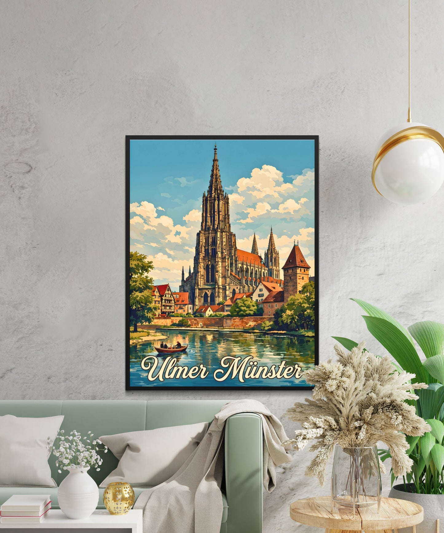 Ulmer Münster Vintage Travel Poster - Spire of the Danube