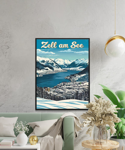 Zell am See Vintage Travel Poster - Jewel of the Alps
