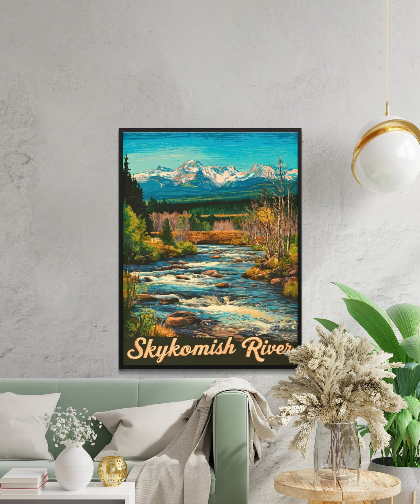 Skykomish River Vintage Travel Poster - Captivating River and Forest in Washington