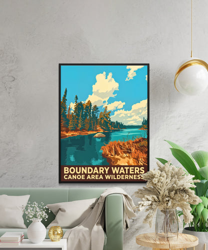 Boundary Waters Canoe Area Wilderness Vintage Travel Poster  - Escape