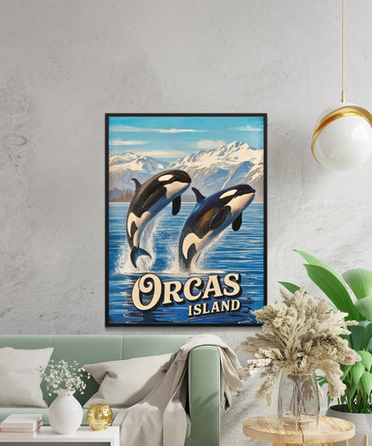 Orcas Island Vintage Travel Poster -  Island Serenity