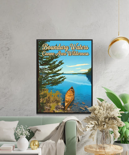 Boundary Waters Canoe Area Wilderness Vintage Travel Poster - Minnesota