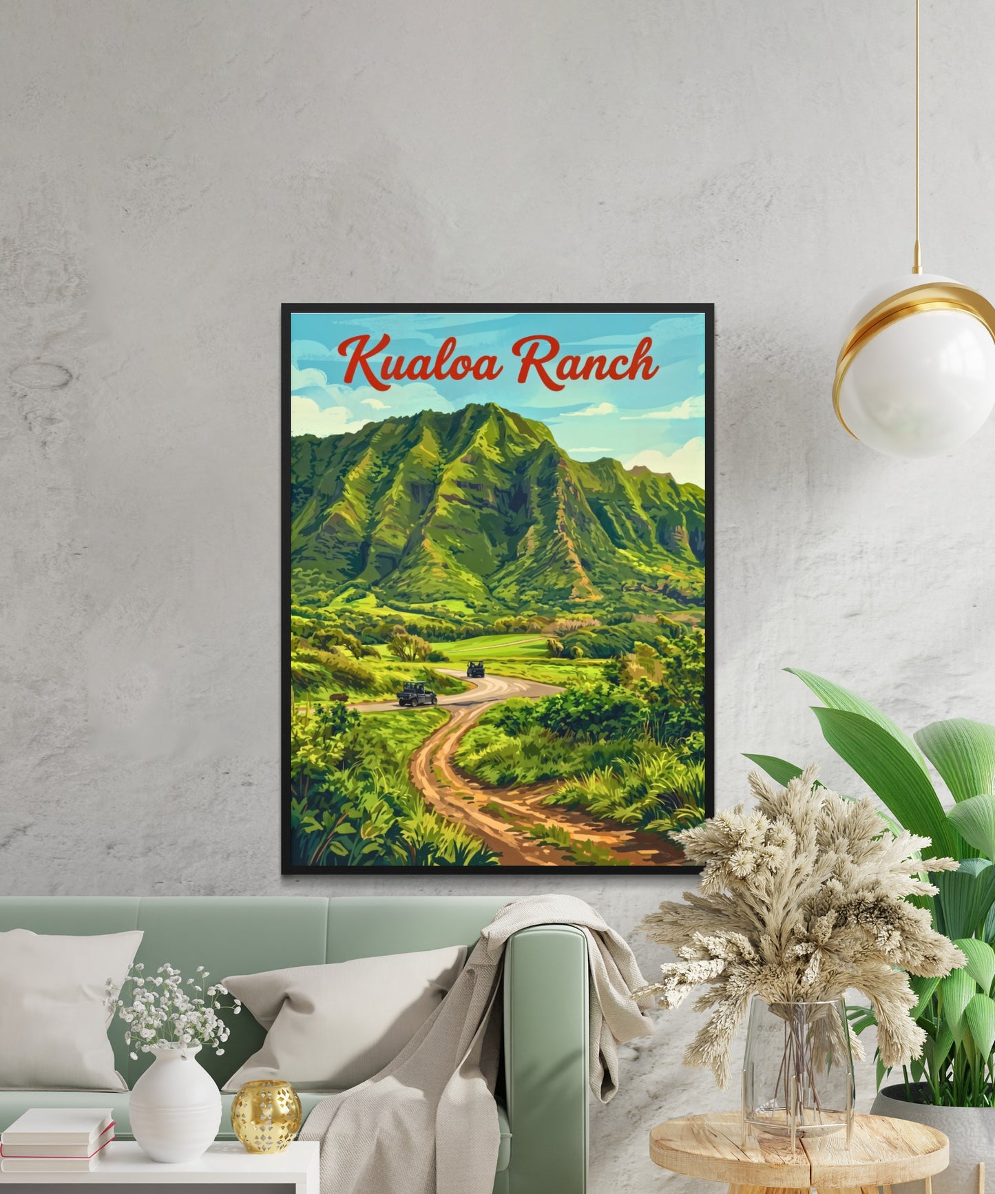 Kualoa Ranch Vintage Travel Poster