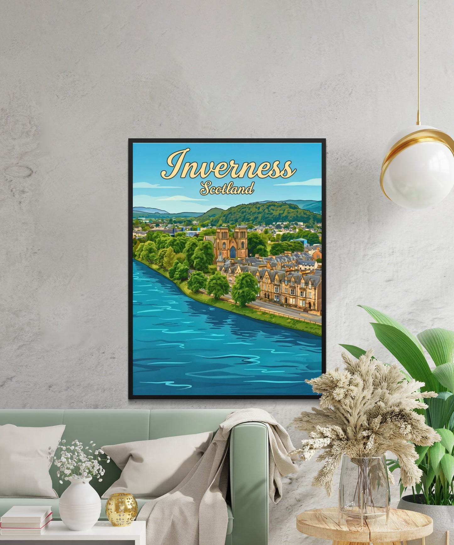 Inverness Vintage Travel Poster- Scotland Views