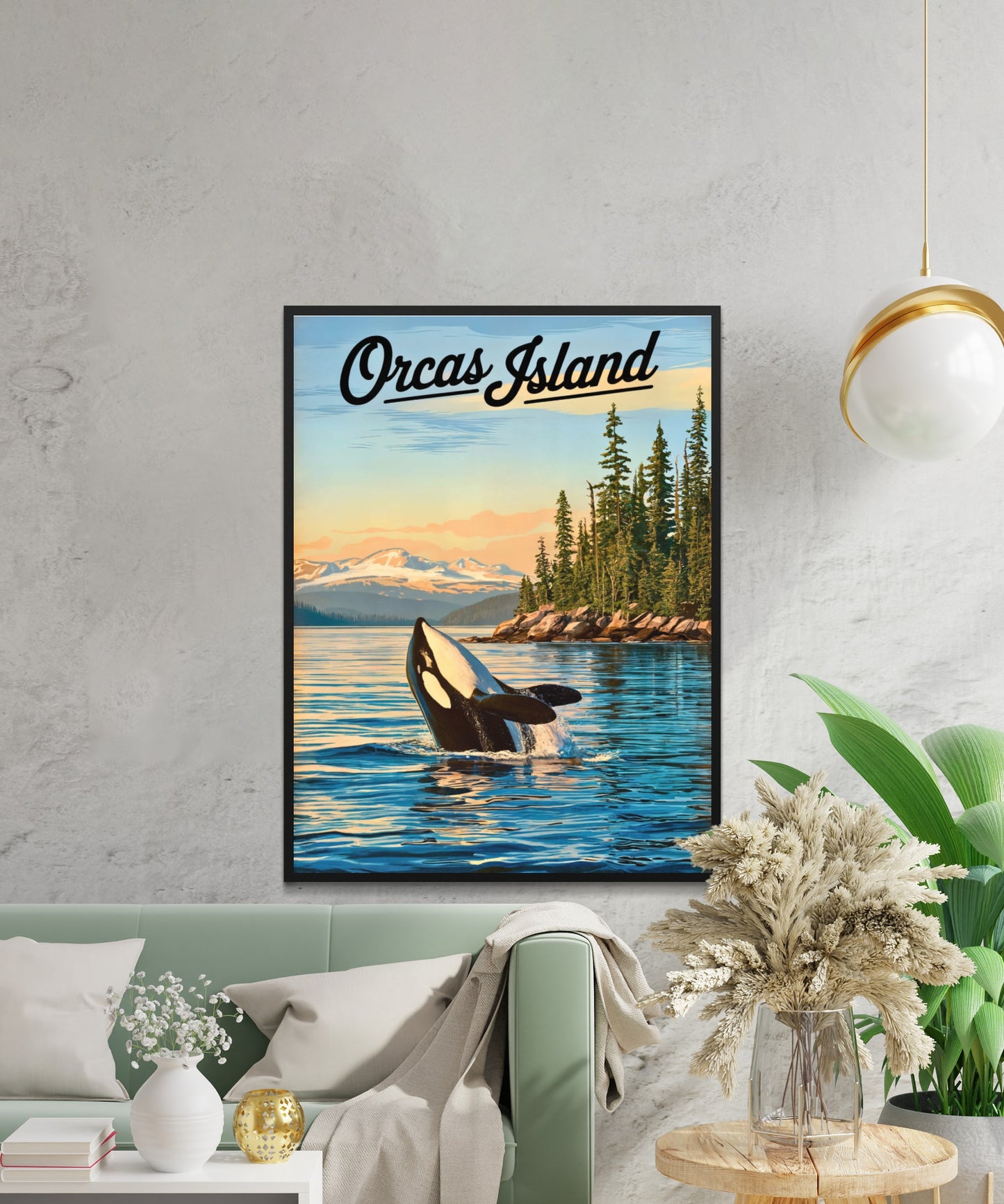 Orcas Island Vintage Travel Poster -  Wild Waters of the San Juans