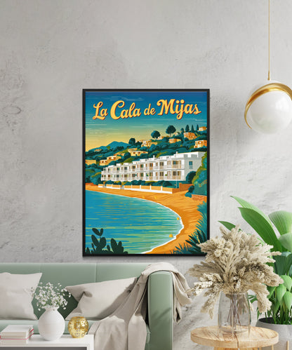 La Cala de Mijas Vintage Travel Poster - Spanish Riviera