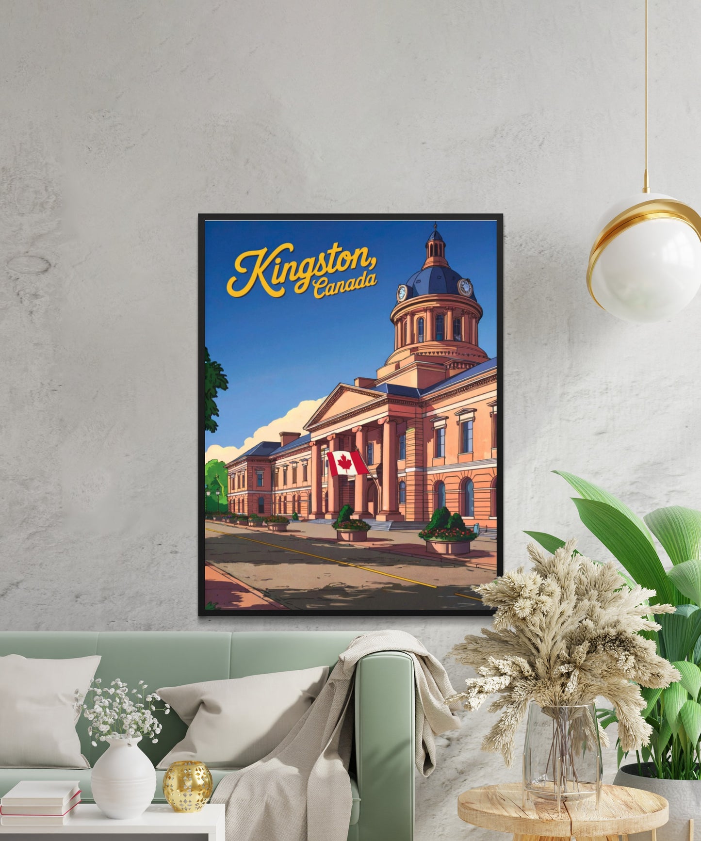 Kingston Vintage Travel Poster - Kingston City Hall