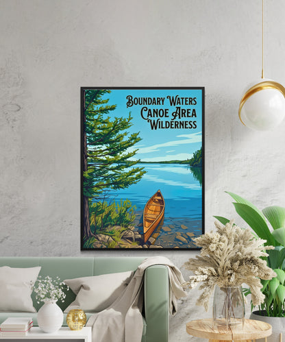 Boundary Waters Canoe Area Wilderness Vintage Travel Poster