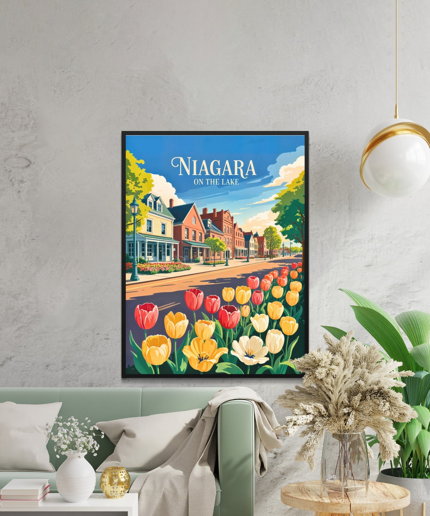 Niagara-on-the-Lake Vintage Travel Poster - Queen Street in Bloom