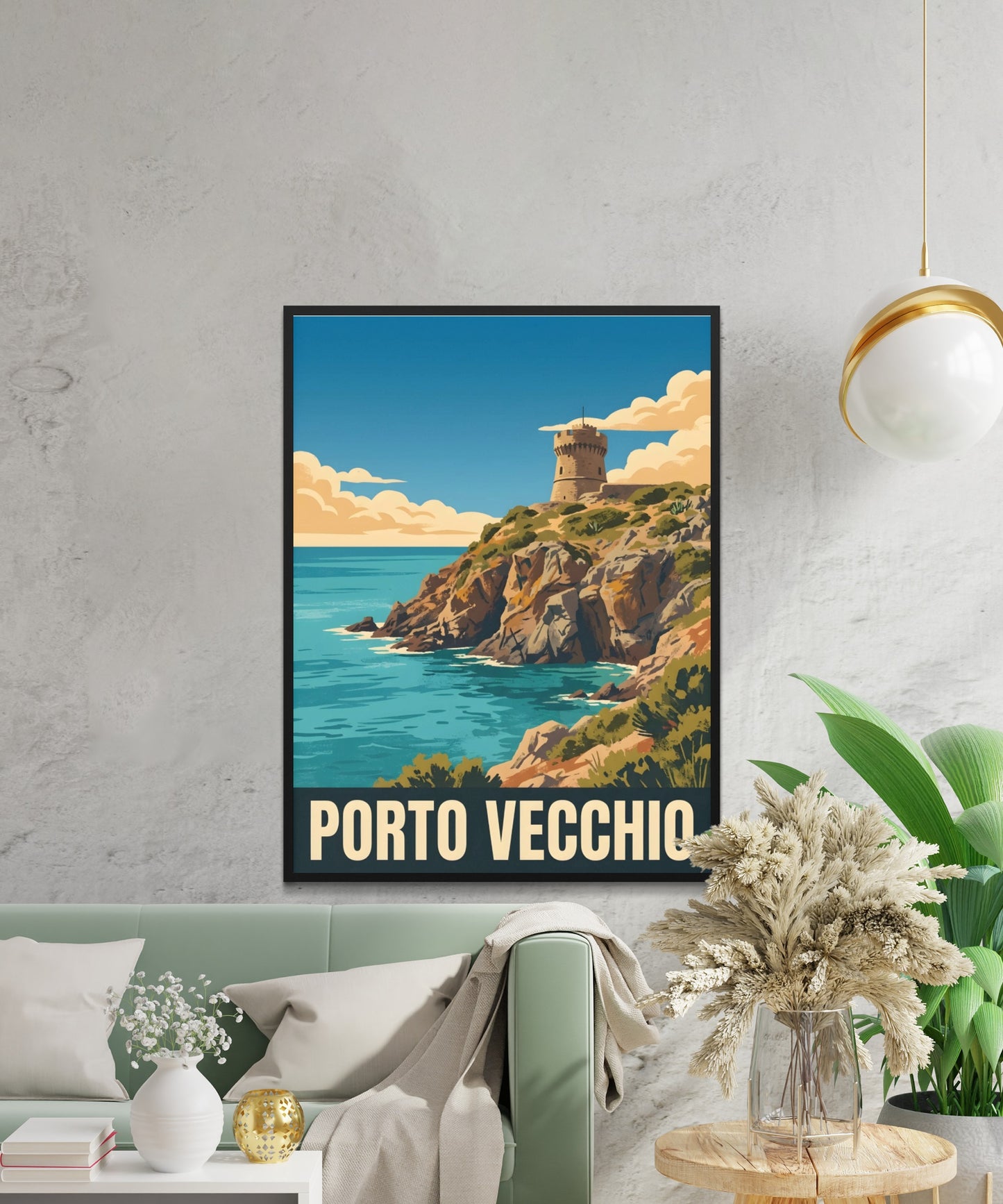 Porto Vecchio Vintage Travel Poster - Seaside Serenity