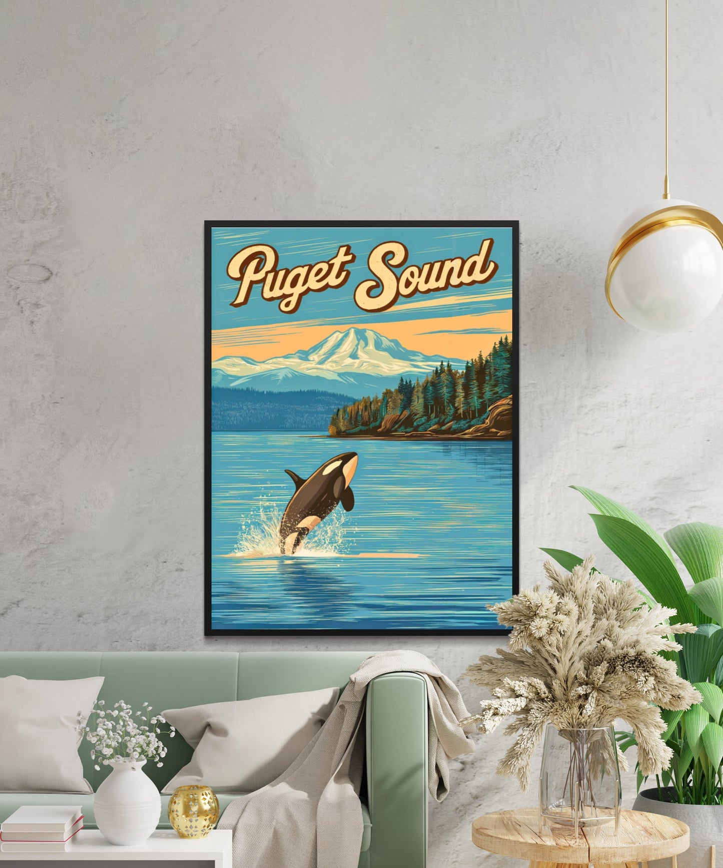 Puget Sound Vintage Travel Poster