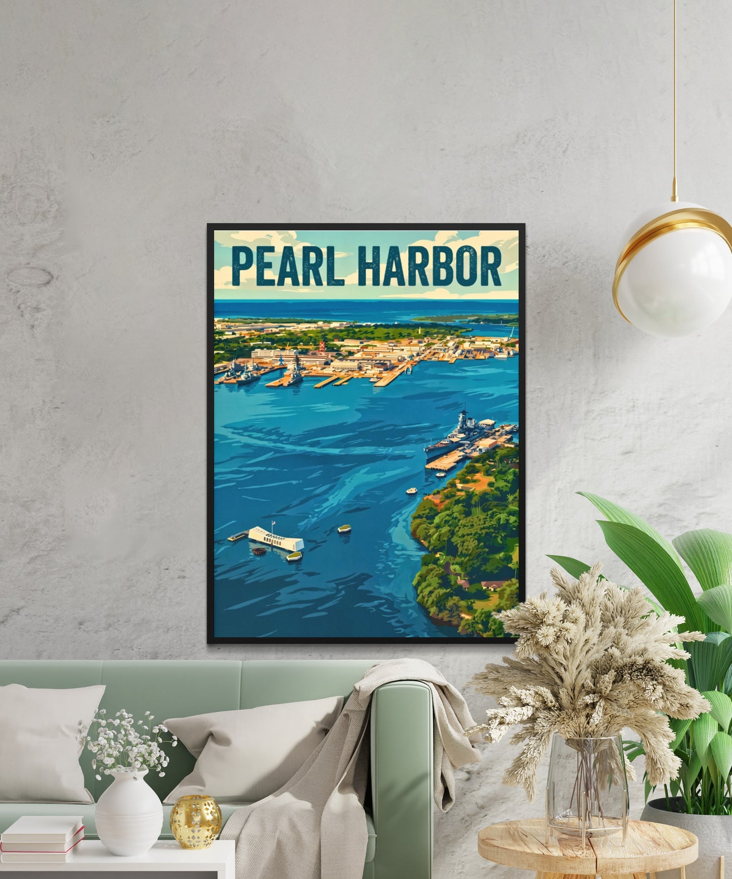 Pearl Harbor Vintage Travel Poster - Hawaii